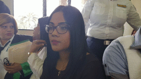 Matha Heredia durante la audiencia. Foto: @Telenoticiasrd