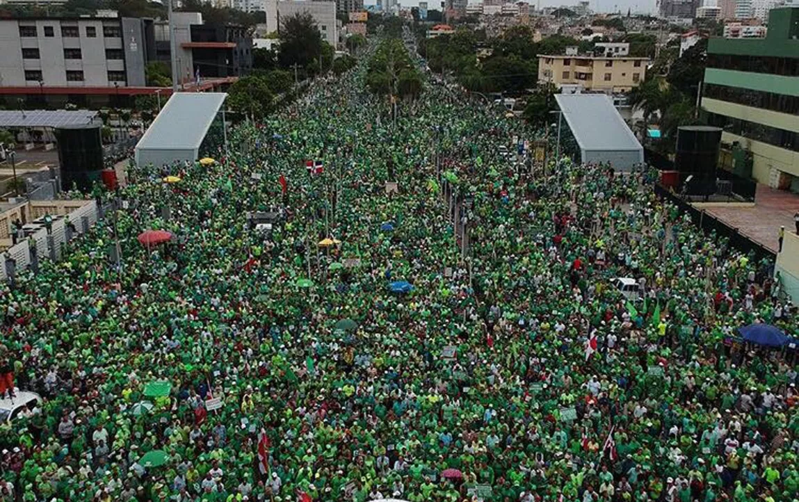 Vista aérea de la Marcha Verde contra la Impunidad. Fuente Externa.