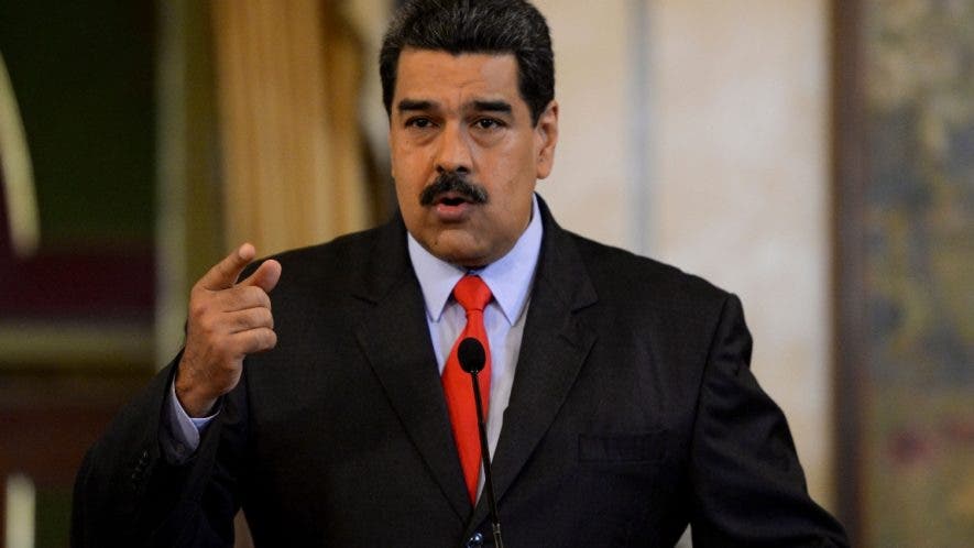 Nicolás Maduro habla durante  una conferencia de prensa en el palacio presidencial . AFP
