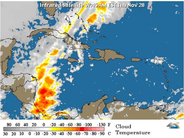 ONAMET prevé chubascos y temperaturas agradables para este jueves 