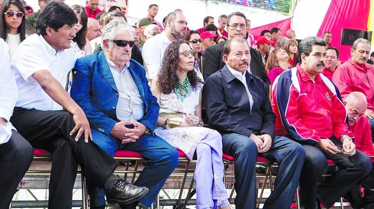 Evo Morales, Daniel Ortega, José Mujica y Nicolás Maduro. Foto: Archivo.