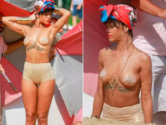 Así posó la artista de Barbados para la revista Vogue. Fotos: tutupash.com