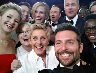 Ellen Degeneres selfie at the Oscars