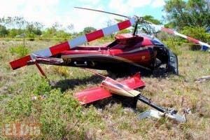 Cae helicóptero en Cabeza de Toro, Bávaro; el piloto tiene heridas leves