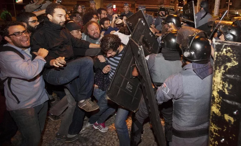 APTOPIX Brazil WCup Subway Strike