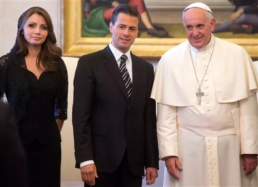 Francis, Enrique Pena Nieto, Angelica Rivera