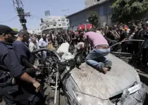 Bombardeos aéreos israelíes caen en Gaza