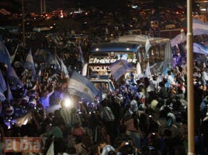 Cientos reciben a la selección argentina en Buenos Aires