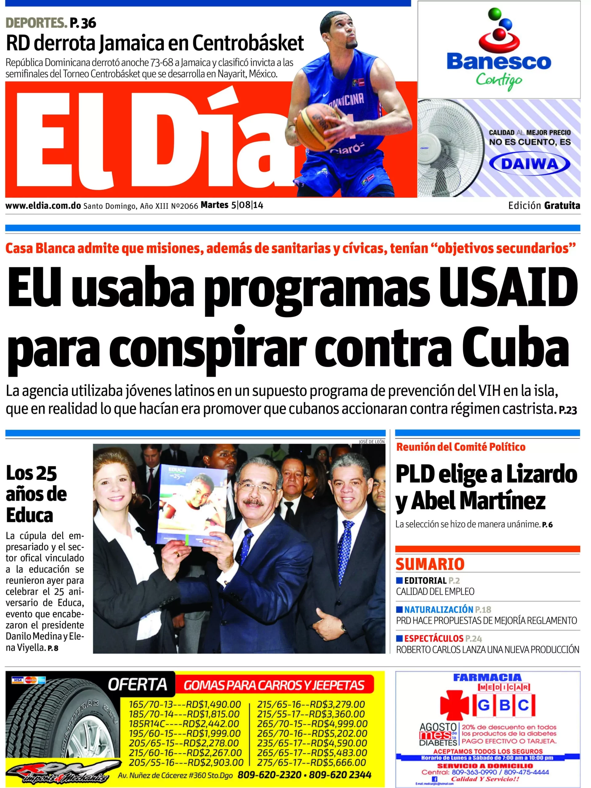 05/08/2014 ELDIA_MARTES_050814_ Nacionales1