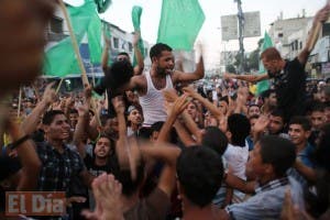 Palestinos celebran jubilosos alto al fuego