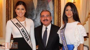 Presidente Medina recibe a Miss Universo y a Miss República Dominicana