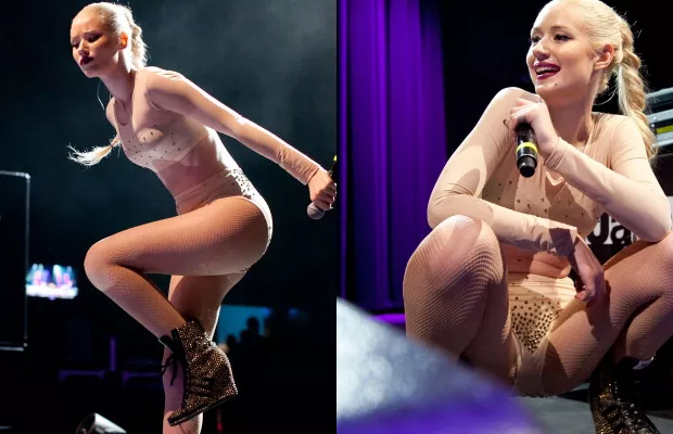 Iggy Azalea se cae del escenario en concierto benéfico de MTV