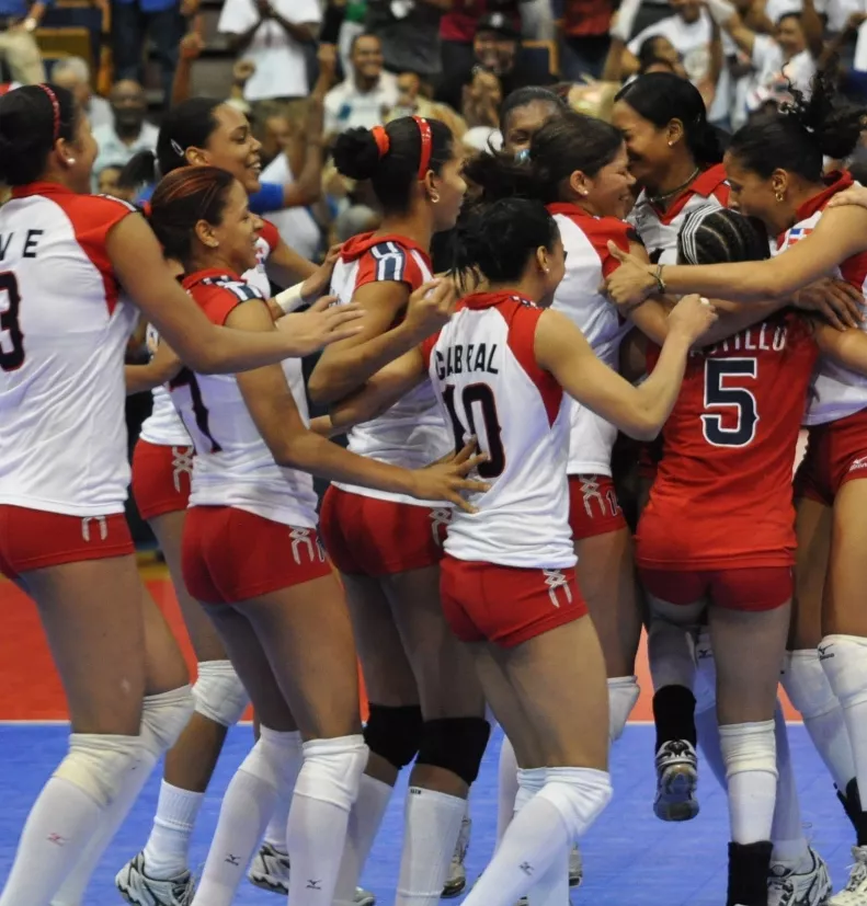 Integrantes de la selección de voleibol de República Dominicana