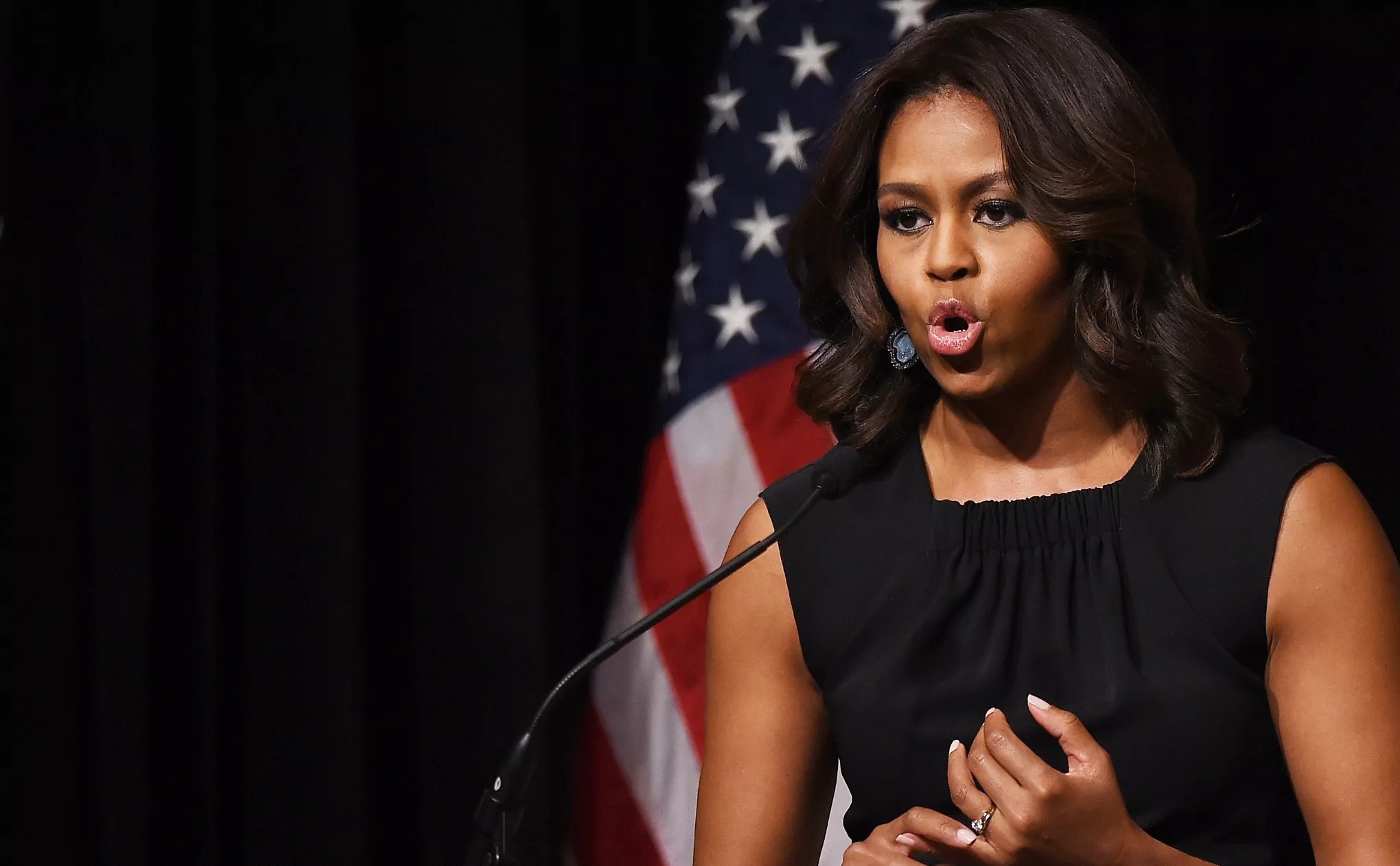 Michelle Obama Addresses A Women Veterans Career Development Forum