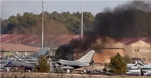 Diez muertos y 13 heridos en accidente de un F-16 griego en España