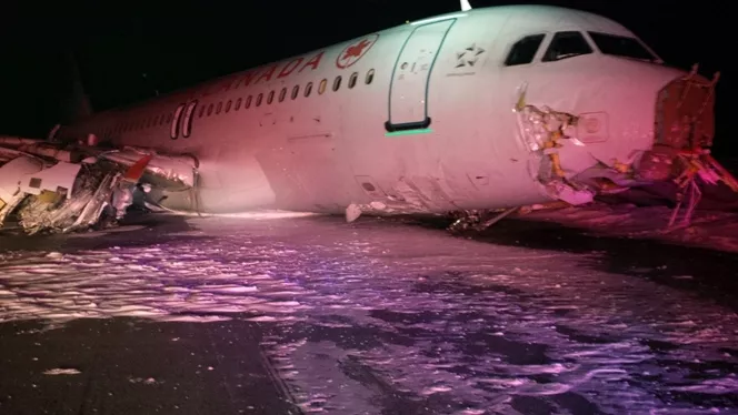 Avión de Air Canadá se sale de la pista; hay 23 heridos