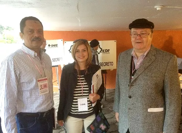 Dr. Marino Mendoza, Liza García y Patricio Valdez, jueces tribunales electorales de R. D, P. Rico y Chile. (1)