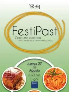 Eventos Yosmiq realizará concurso culinario Festípast