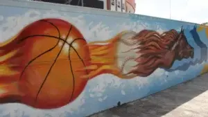 Murales adornan las  paredes del estadio San Francisco de Macorís