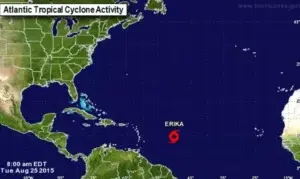 Tormenta Erika avanza hacia Antillas menores, podría convertirse en huracán