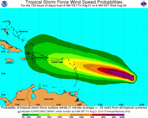 Lo último: huracán Danny sube a categoría 3 y avanza hacia las Antillas Menores