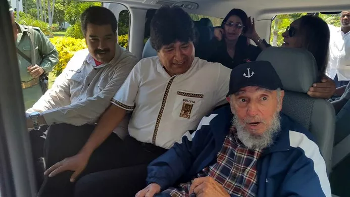 Nicolás Maduro y Evo Morales visitan a Fidel Castro por su cumpleaños