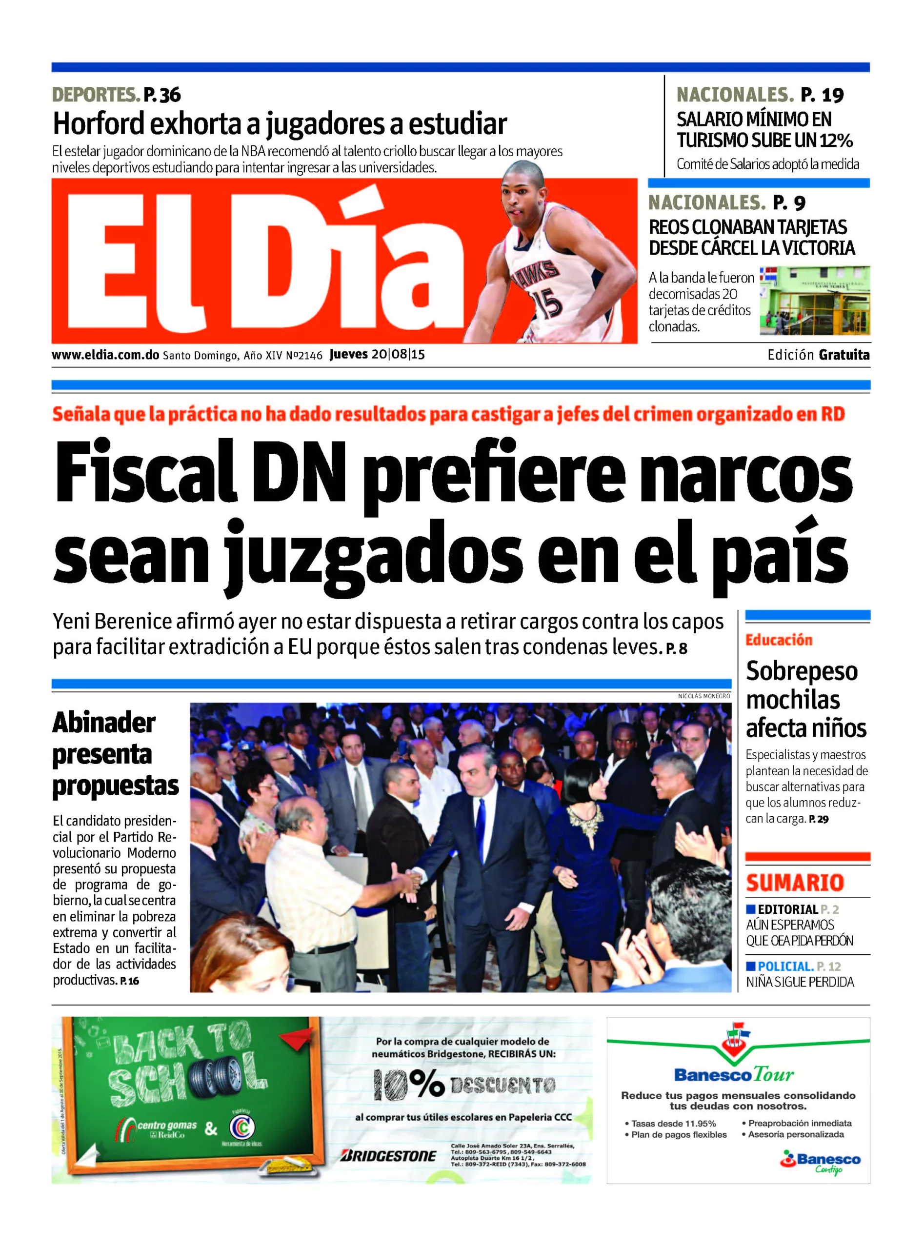 Portada Impresa 20-08-2015
