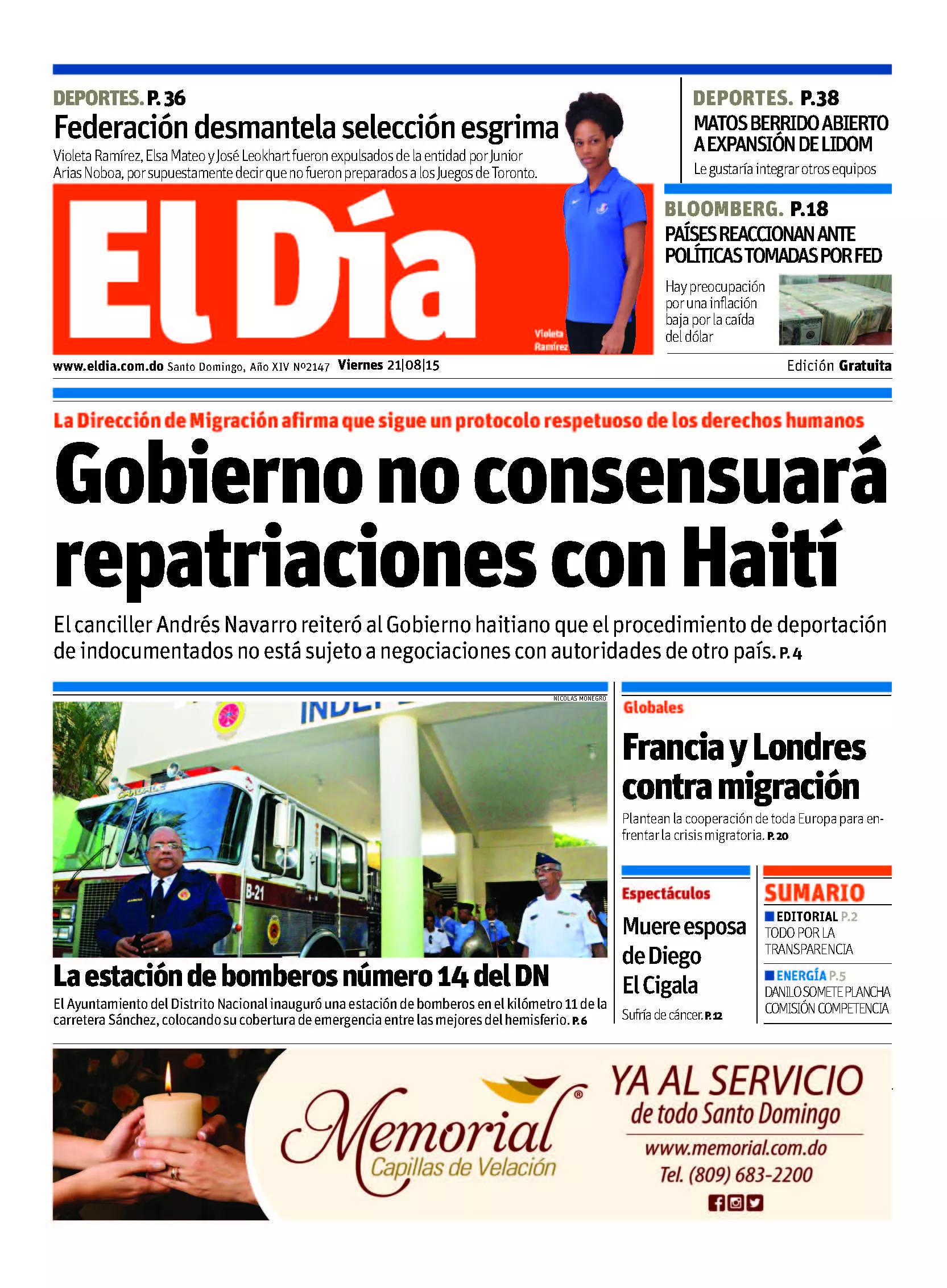 Portada Impresa  21-8-2015
