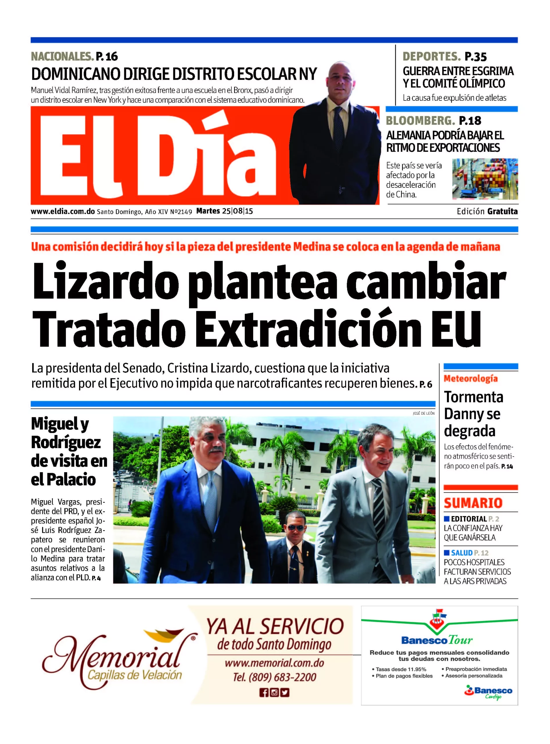 Portada Impresa 25-08-2015