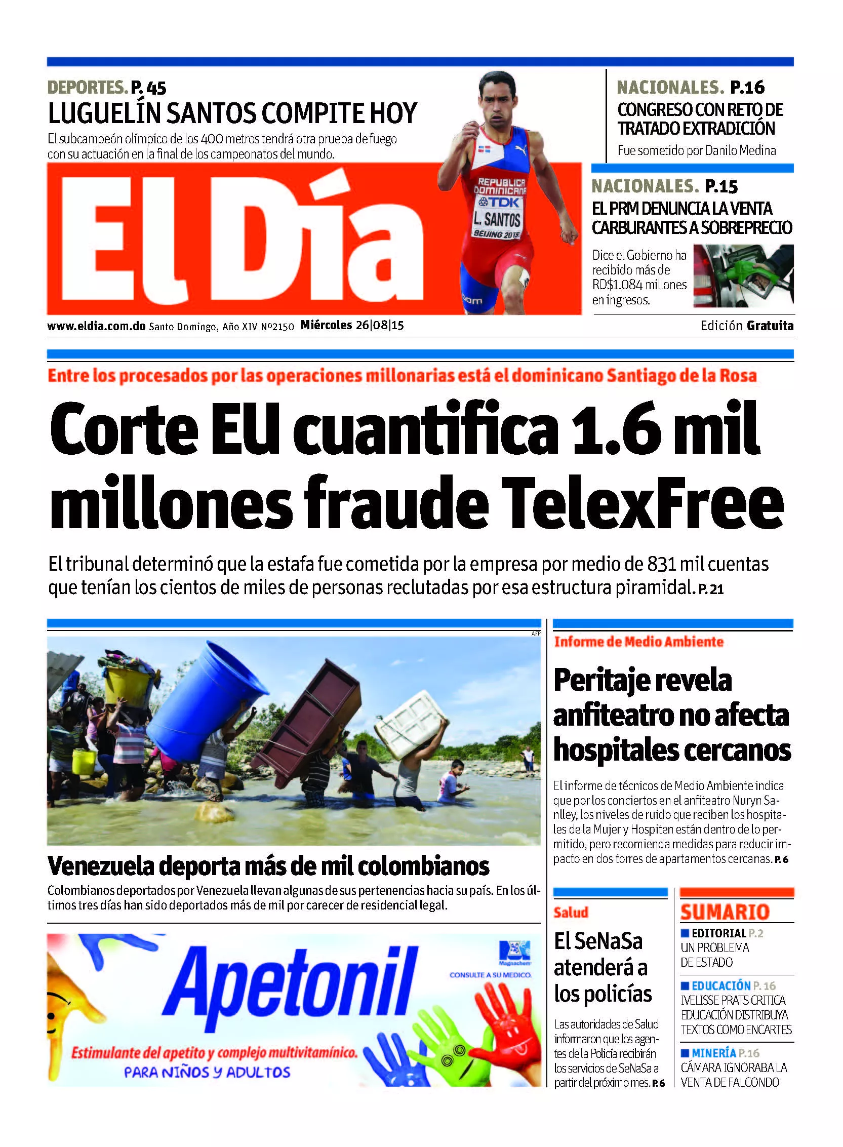 Portada Impresa 26-8-2015