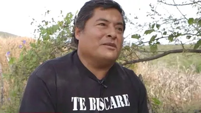 MIguel Ángel Jiménez Blanco le dijo a BBC Mundo en diciembre que los cerros alrededor de Iguala son un cementerio. MIguel Ángel Jiménez Blanco le dijo a BBC Mundo en diciembre que los cerros alrededor de Iguala son un cementerio.