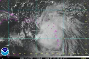 Meteorología  emite aviso por  tormenta tropical Erika