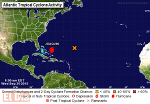 La tormenta Joaquín se convierte en huracán cerca de las Bahamas