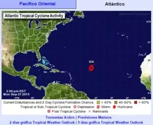 La tormenta tropical Ida se mueve con lentitud por el centro del Atlántico