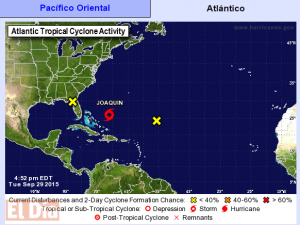 Tormenta Joaquín puede convertirse en huracán el miércoles cerca de Bahamas