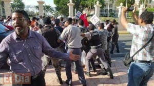 Finaliza manifestación pacífica contra la OISOE, tras ser agredidos por agentes de la Policía