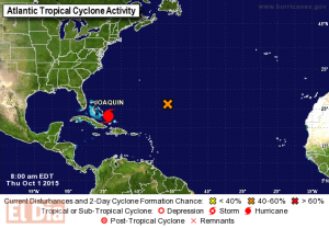 El huracán Joaquín impactará hoy en Bahamas con vientos de 195 km/hora