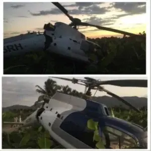 Cae en Azua helicóptero iba de Haití hacia Santo Domingo