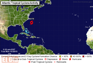 La tormenta tropical Kate avanza con rapidez hacia el norte del Atlántico