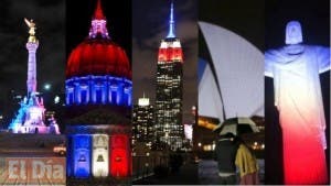 Los colores de la bandera francesa tiñen los monumentos del mundo