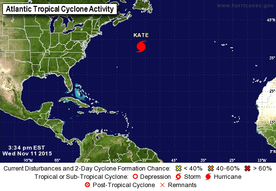 El huracán Kate se degradará a ciclón postropical este jueves