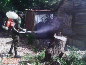 Obras Públicas fumiga en Vicente Noble para prevenir dengue