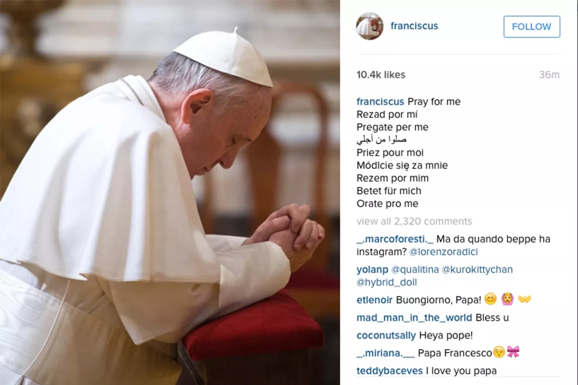 VATICAN-POPE-RELIGION-INSTAGRAM VATICAN-POPE-RELIGION-INSTAGRAM