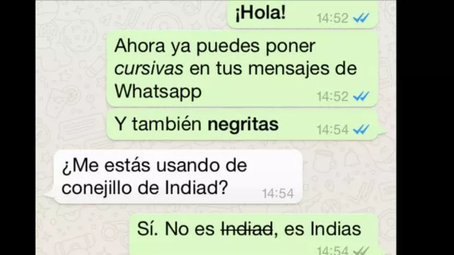 Cómo poner negrita, cursiva y tachar palabras en Whatsapp