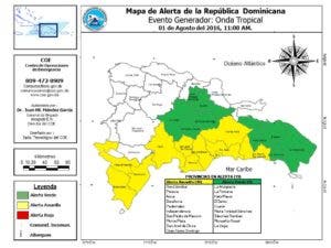 COE incrementa los niveles de alerta por onda tropical activa