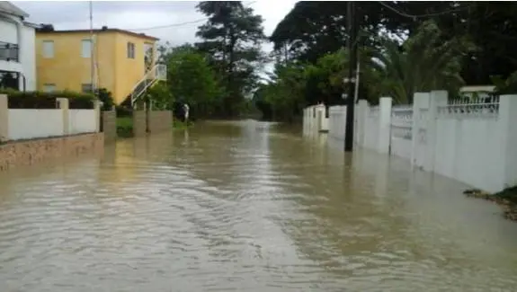 Viviendas y predios agrícolas inundados en Sabaneta de Yásica por desbordamiento de ríos