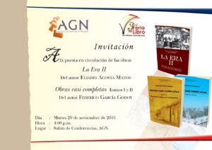 Archivo General de la Nación presenta hoy  nuevos libros