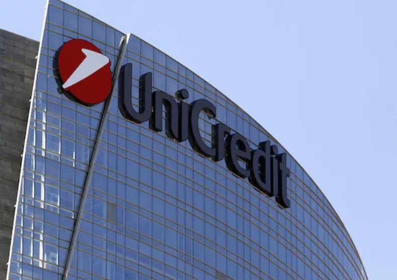 Italy’s largest bank UniCredit is pictured in downtown Milan