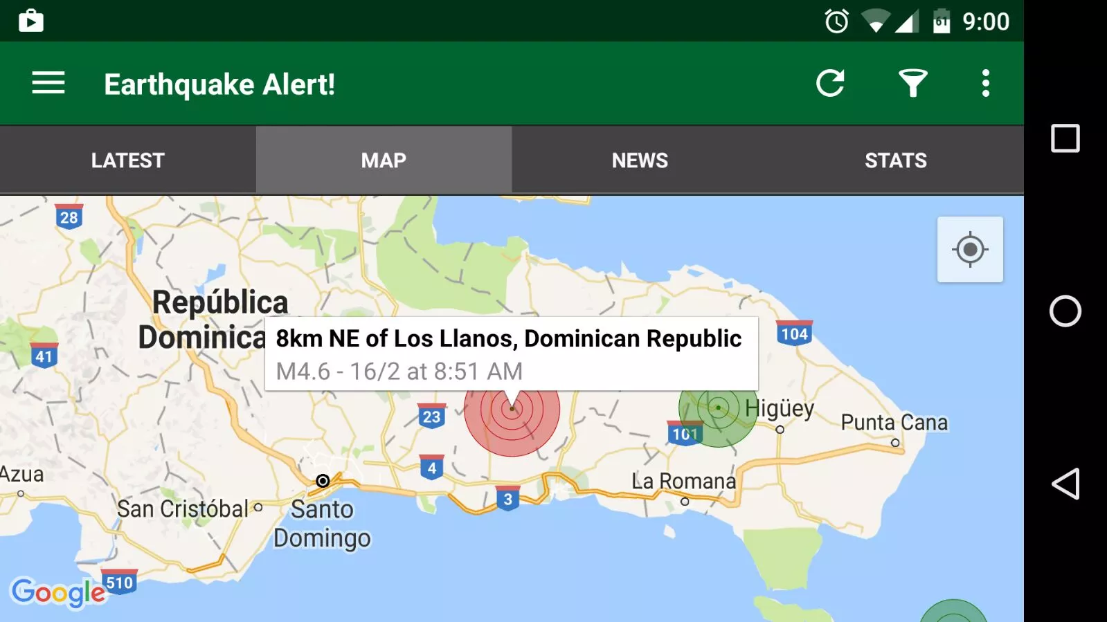 Se registra temblor de 4.6 grados en San Pedro de Macorís