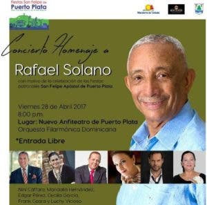 Destacados artistas y la orquesta filarmónica nacional realizaran homenaje a Rafael Solano en Puerto Plata